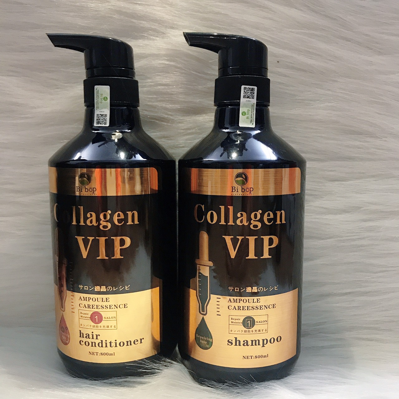 Cặp Gội Xả Bibop Collagen VIP 800mlx2
