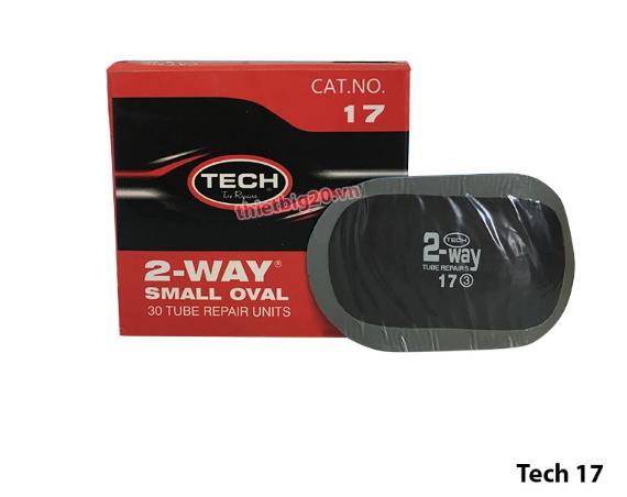 Hộp 30 miếng vá săm ô tô, xe máy Tech 17 (Oval, 65x40mm)