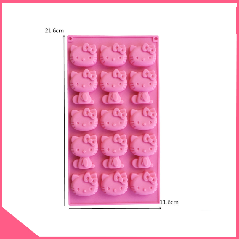 Khuôn silicon làm socola hình mèo kitty
