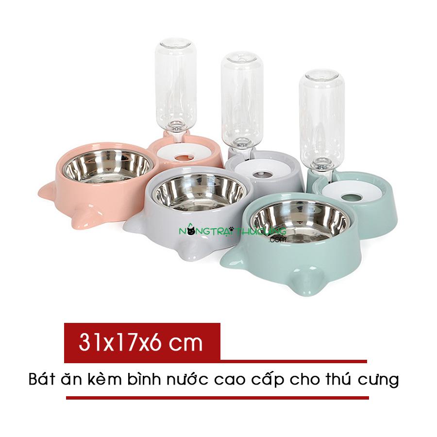 Bát đôi - bát ăn - bình nước tự động - bát đôi tai mèo -