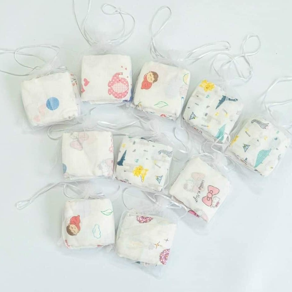 Set 10 khăn sữa Aden họa tiết dễ thương cho bé