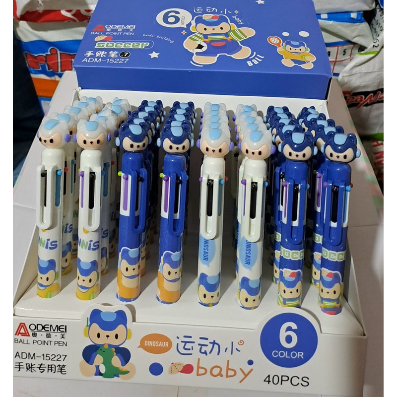 Bút bi 6 ngòi , 6 màu khác nhau
