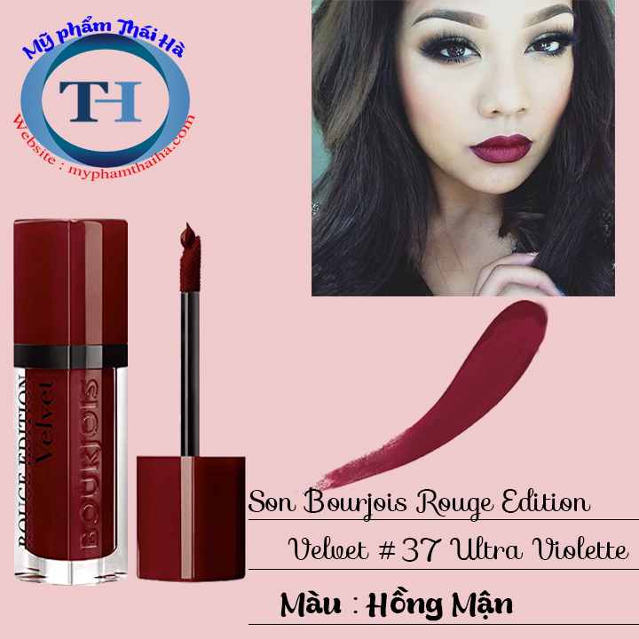 [HCM]Son Bourjois Velvet 37 Ultra Violette hồng mận