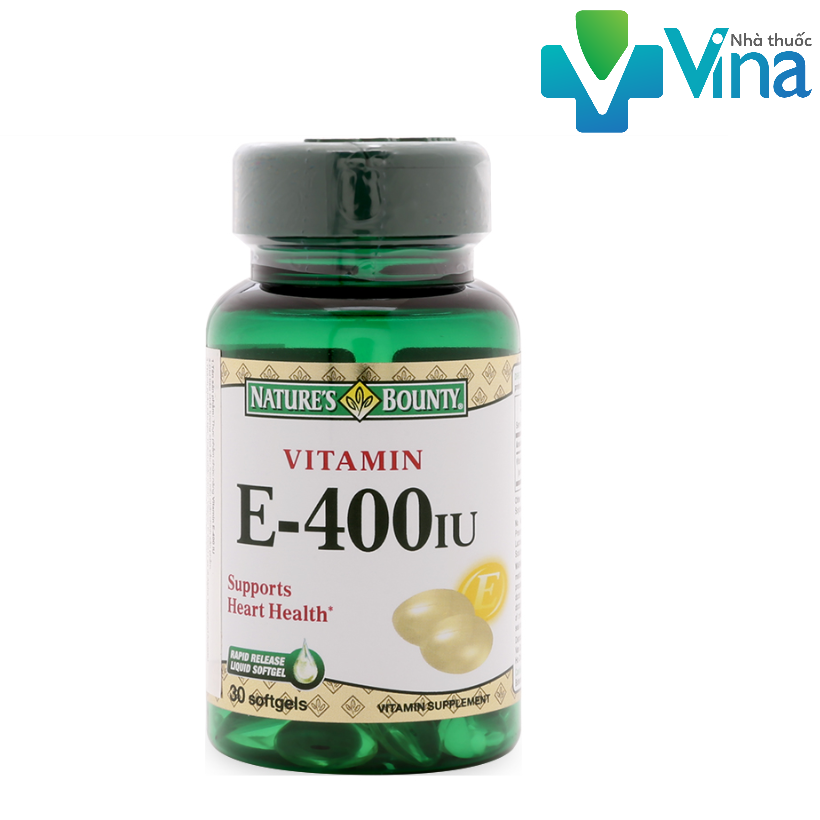 Viên uống vitamin e 400iu, vitamin e tự nhiên, nature's bounty, hộp 30 viên