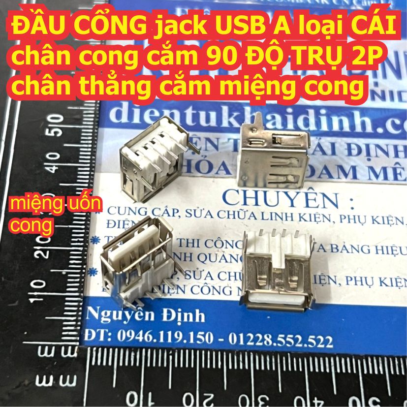20 cái đầu cổng jack usb a loại cái chân cong cắm 90 độ trụ 2p chân thẳng cắm miệng phẳng / cong kde3703