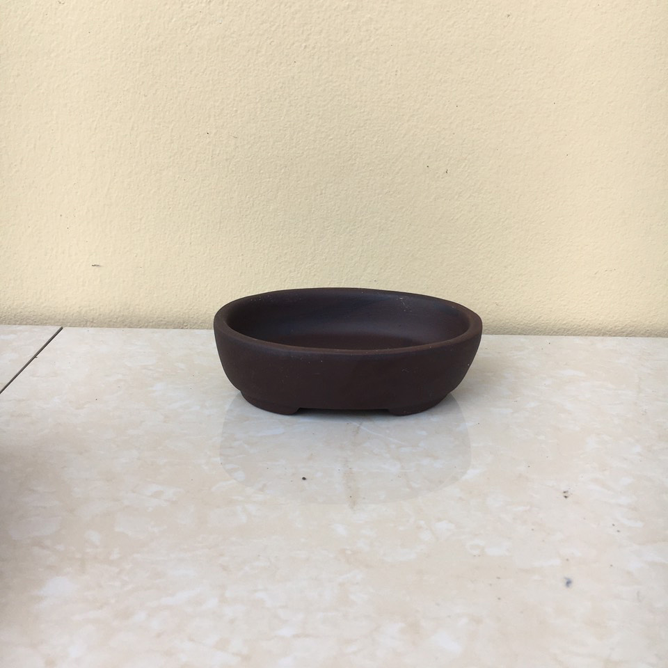 Chậu bonsai Ovan đất nung mini gốm Bát tràng 1 size BM-69
