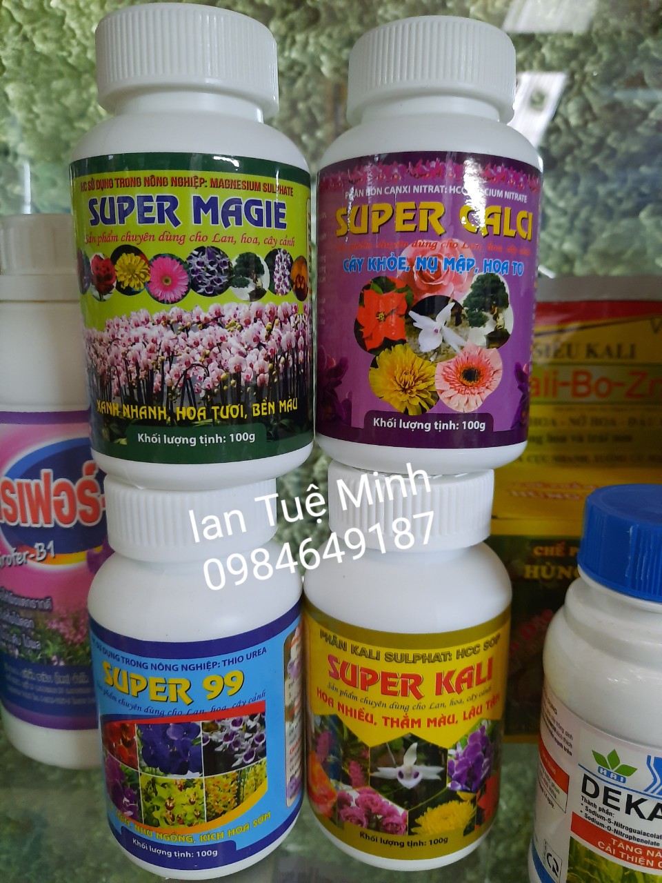 Bộ 4 Super canxi, magie, kali, 99 dành cho hoa lan cây cảnh