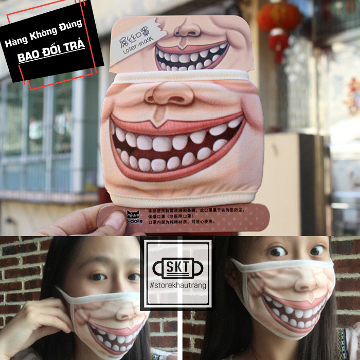 HCMKhẩu Trang 3D Mặt Người Hài Hước Hóm Hĩnh