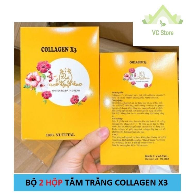 Bộ 2 Tắm Trắng Dưỡng Da Toàn ThânCollagen X3 - Mẫu Mới