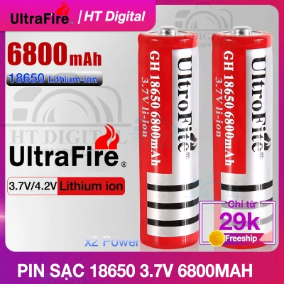 Pin Sạc 18650 Ultrafire (02 Pin) 6800mAh lithium dung lượng cao cho đèn pin máy khoan micro thiết bị điện tử