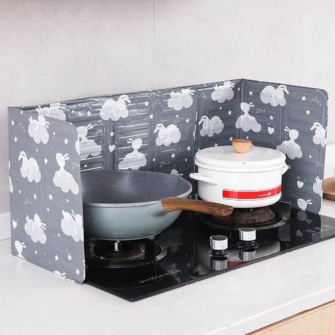 Tấm chắn dầu mỡ bếp ga, chịu nhiệt cao, tấm chắn dầu mỡ bếp ga in hoạ tiết 3d, miếng chắn dầu mỡ bếp ga họa tiết cực xinh tấm chắn gió bếp ga mini tiện lợi