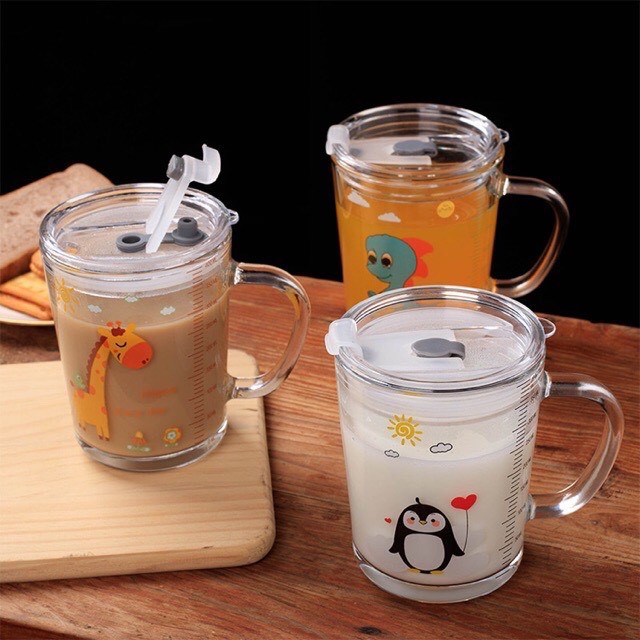 Cốc chia vạch thủy tinh chịu nhiệt cho bé