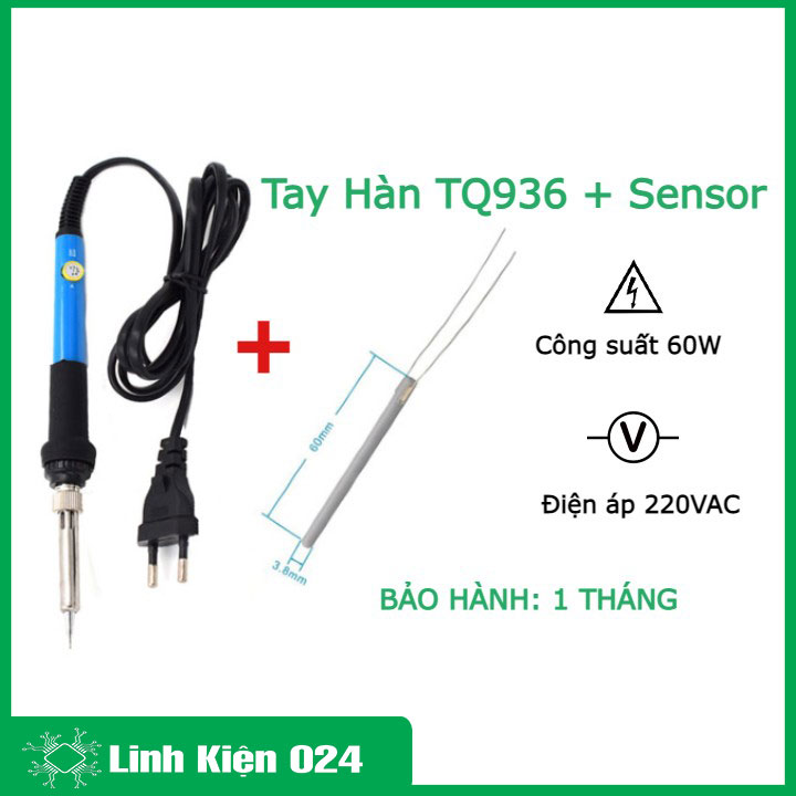 Combo tay hàn TQ936 220V 60W và sensor hàn cho tay hàn điều chỉnh nhiệt độ TQ 936 Hàng Chuẩn, nhỏ gọn tiện lợi