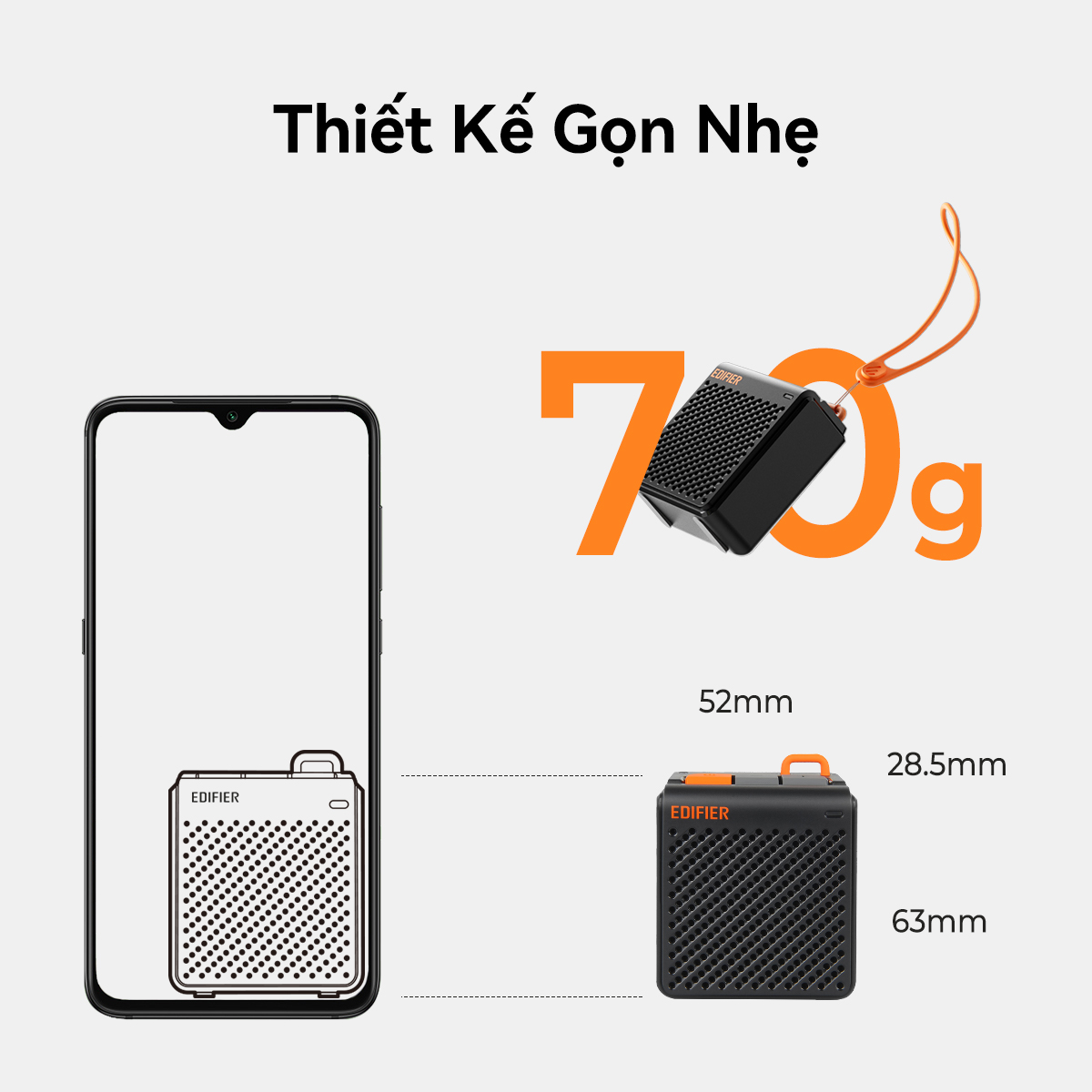 Loa Bluetooth Di động Nhỏ gọn Edifier MP85 8 giờ Phát nhạc Driver 40mm