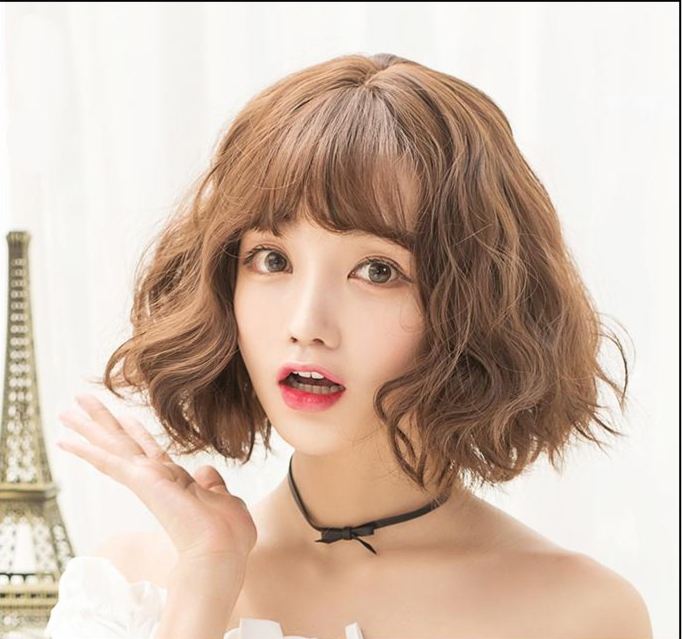 Tóc giả nữ nguyên đầu vic xù tóc giả xù mì tóc giả ngắn