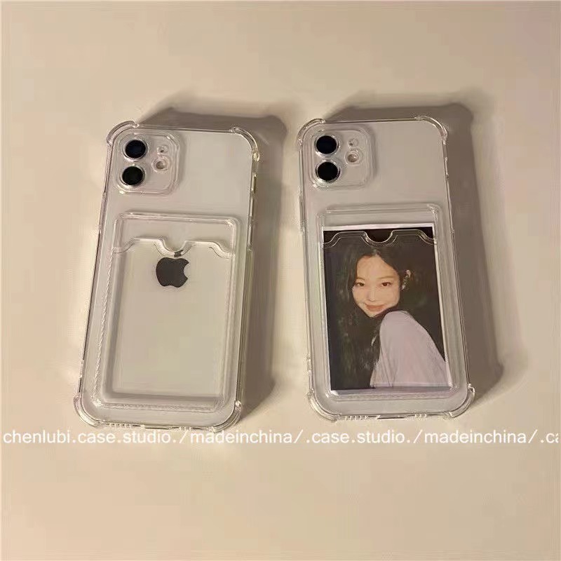 ốp iphone lưng Apple Basis dành cho iPhone 11 12 Pro Max 13 Pro Max 6 7 8 Plus X XS XR Vỏ Vỏ Bao đựng Giá đỡ thẻ trong suốt Điện thoại Vỏ silicon mềm