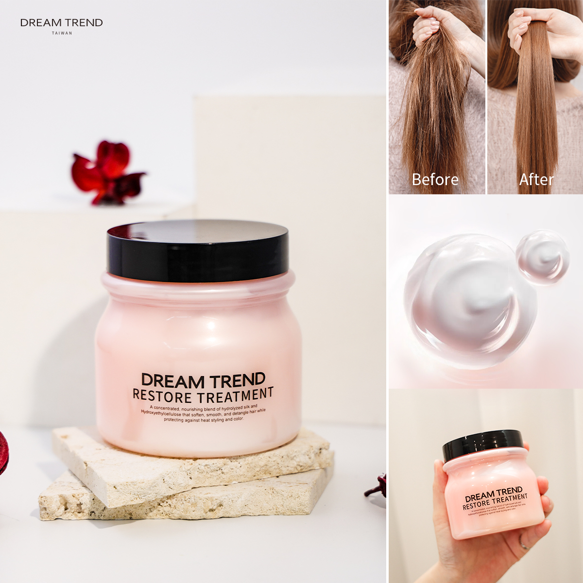 [Thanh lý tồn Hsd 04/2026]Mặt nạ tóc Dream Trend Restore Treatment - Kem ủ phục hồi tóc