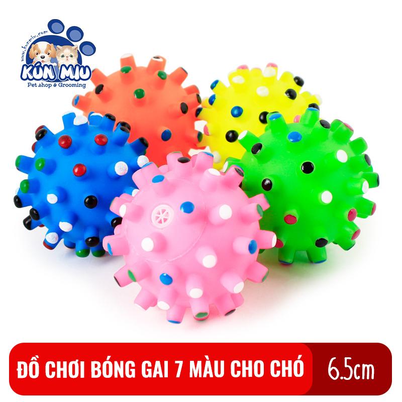 [Hoàn Tiền 10%] Đồ chơi bóng gai 7 màu chút chít cho chó Kún Miu chất liệu cao su an toàn
