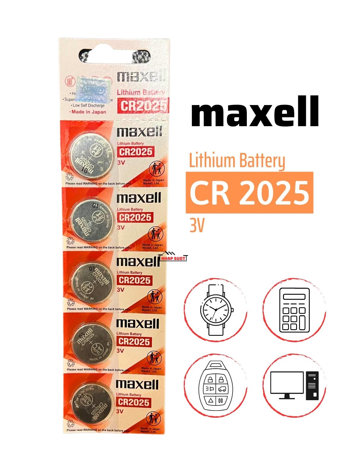 [1 viên] Pin khuy áo Maxell 3V Lithium CR 2025