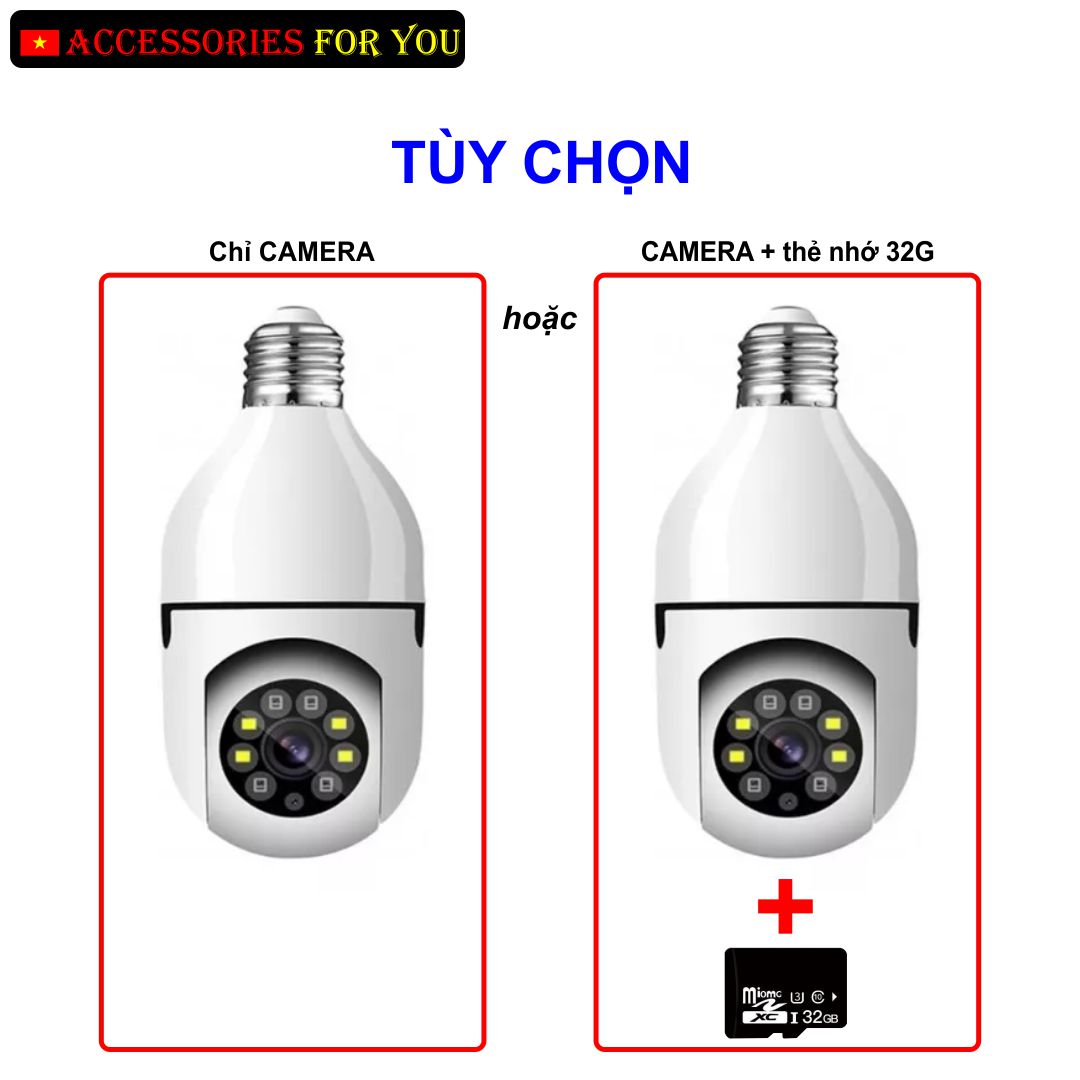 [L] Camera thông minh V380 - E27 đui xoáy [Kèm HDSD tiếng Việt, cài đặt dễ dàng trong 5 phút]