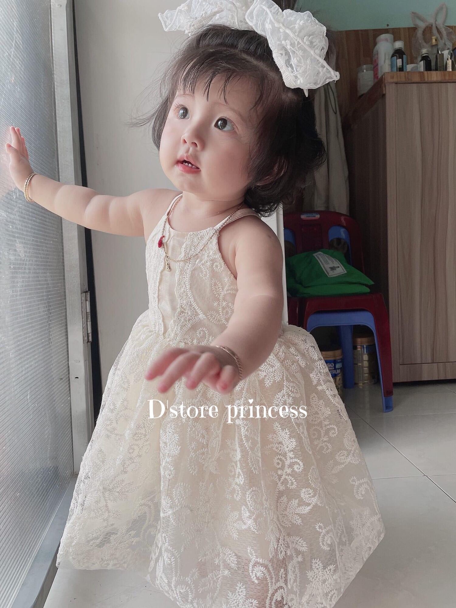 8kg - 20kg Váy bé gái váy zen 2 dây tiểu thư cực sành điệu và sang chảnh cho nàng công chúa nhỏ D028 - váy ren cổ yếm