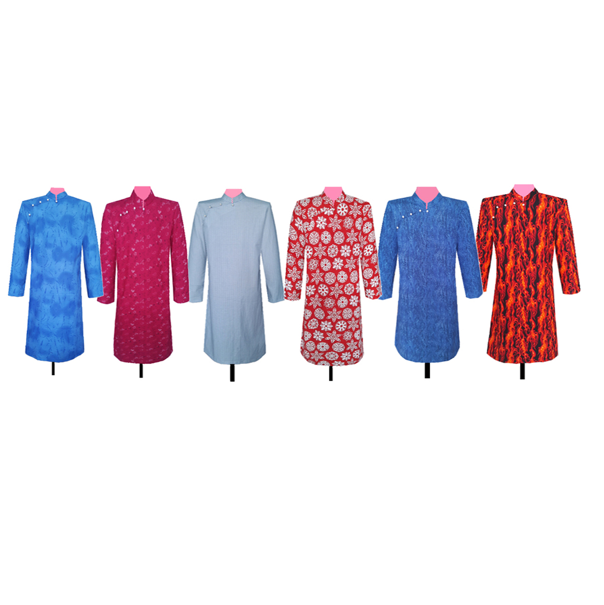 ÁO DÀI CÁCH TÂN NAM POLY COTTON HỌA TIẾT