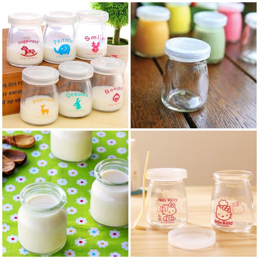 Hũ sữa chua thủy tinh 100ml combo 12 chiếc