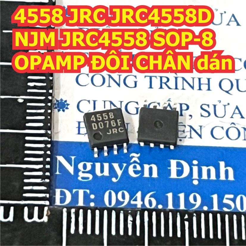 10 con JAC4558D JRC 4558 4558D SOP-8  IC OPAMP AUDIO đôi chân dán kde1455