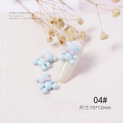 Set 10 Charm đủ màu gấu kẹo Hàn Quốc trang trí móng BYH207