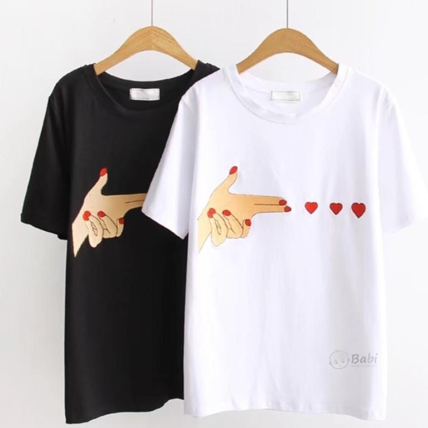 áo thun cặp đôi in hình cậu bé ,cô bé dễ thương