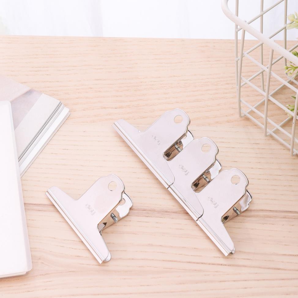 Kẹp inox 76mm Deli 9533 - 4 chiếc/túi
