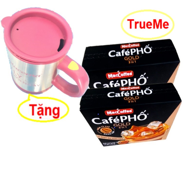 [Tặng ly khuấy tự động] Combo x2 Cà phê Sữa Đá Phố Gold (10 gói x 29g/hộp) - Ca Phê Phố - cafe sữa đá - Cafe Phố - maccoffee - cafe pho - ca phe pho - ca phe hoa tan - café den da - ca phe hoa tan - coffee - trueme truemart phogold10 lazadatrueme