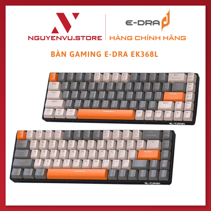 Bàn phím cơ không dây Gaming E-Dra EK368L Dual Mode  Layout 68 phím - Hàng chính hãng