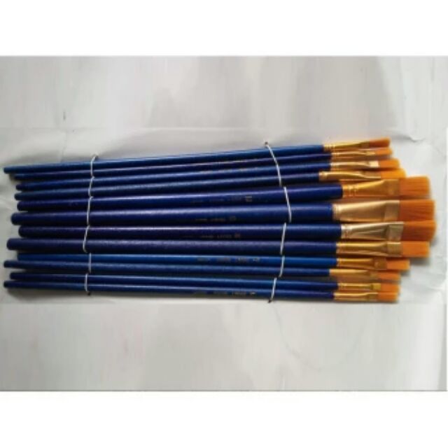 Bộ Cọ Vẽ/ Bút Lông/ Chổi Vẽ Lông Vàng 12 Chiếc