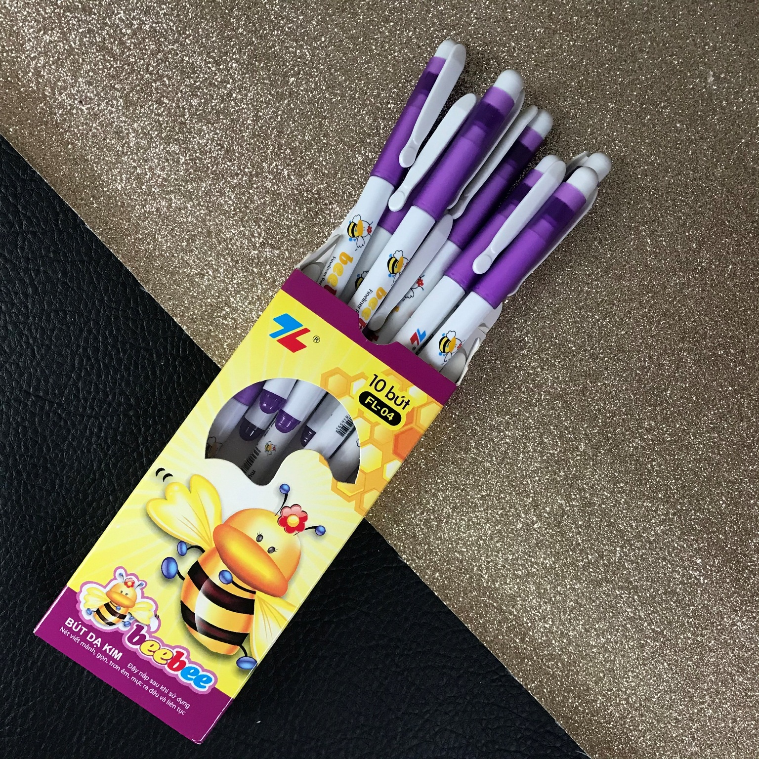 [HCM]Hộp Bút dạ Kim FL-04/BEE [10 bút] - Bút Lông Kim