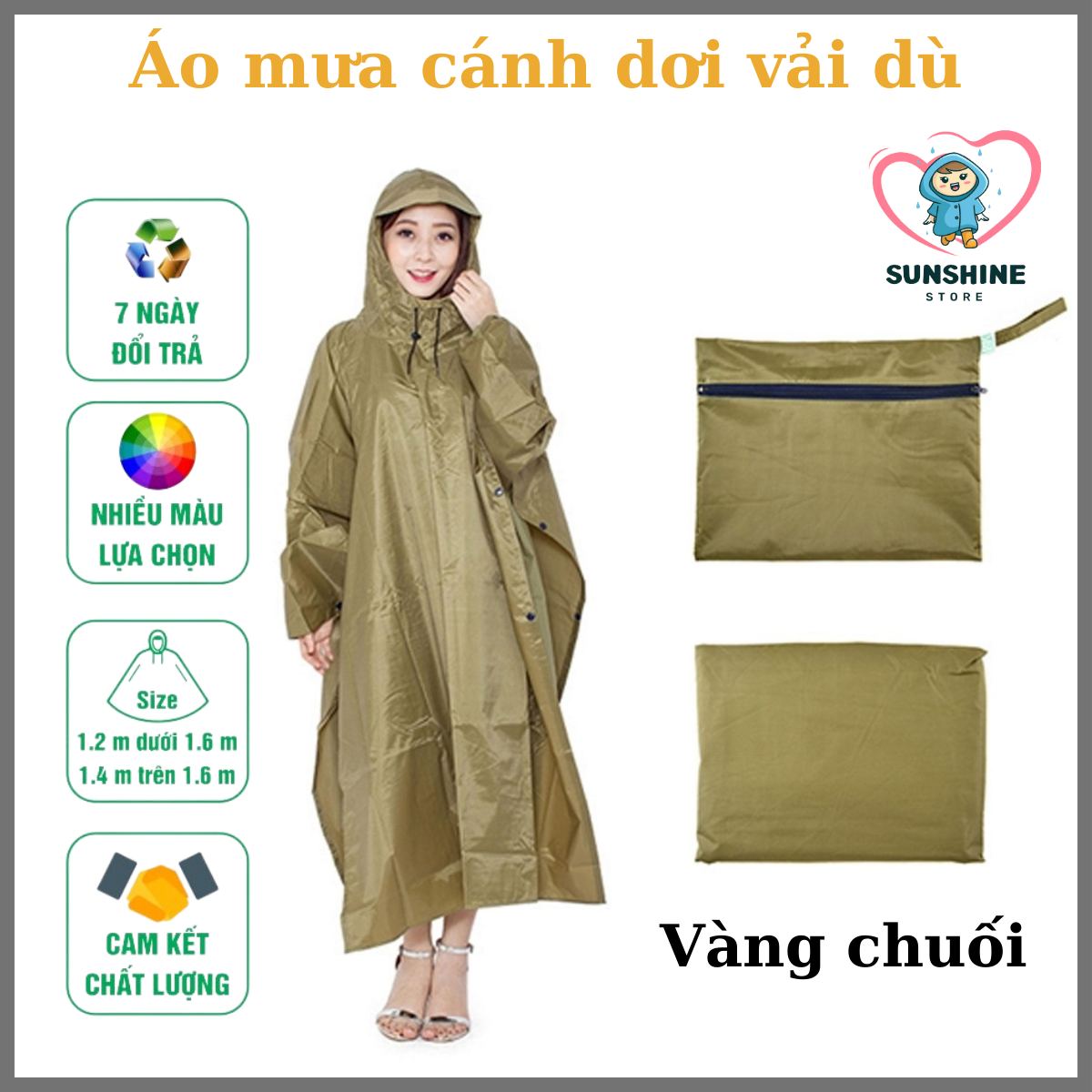[HCM]Áo Mưa Cánh Dơi Vải Dù Chống Thấm Cao Cấp
