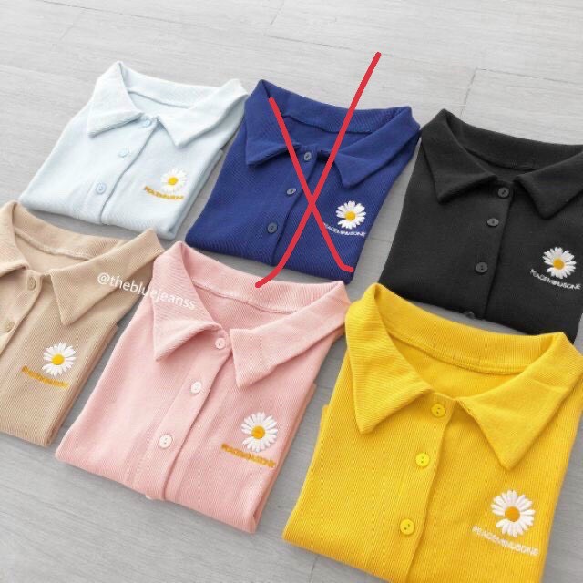 Áo croptop cổ bẻ hoa cúc thời trang TTSLA0326