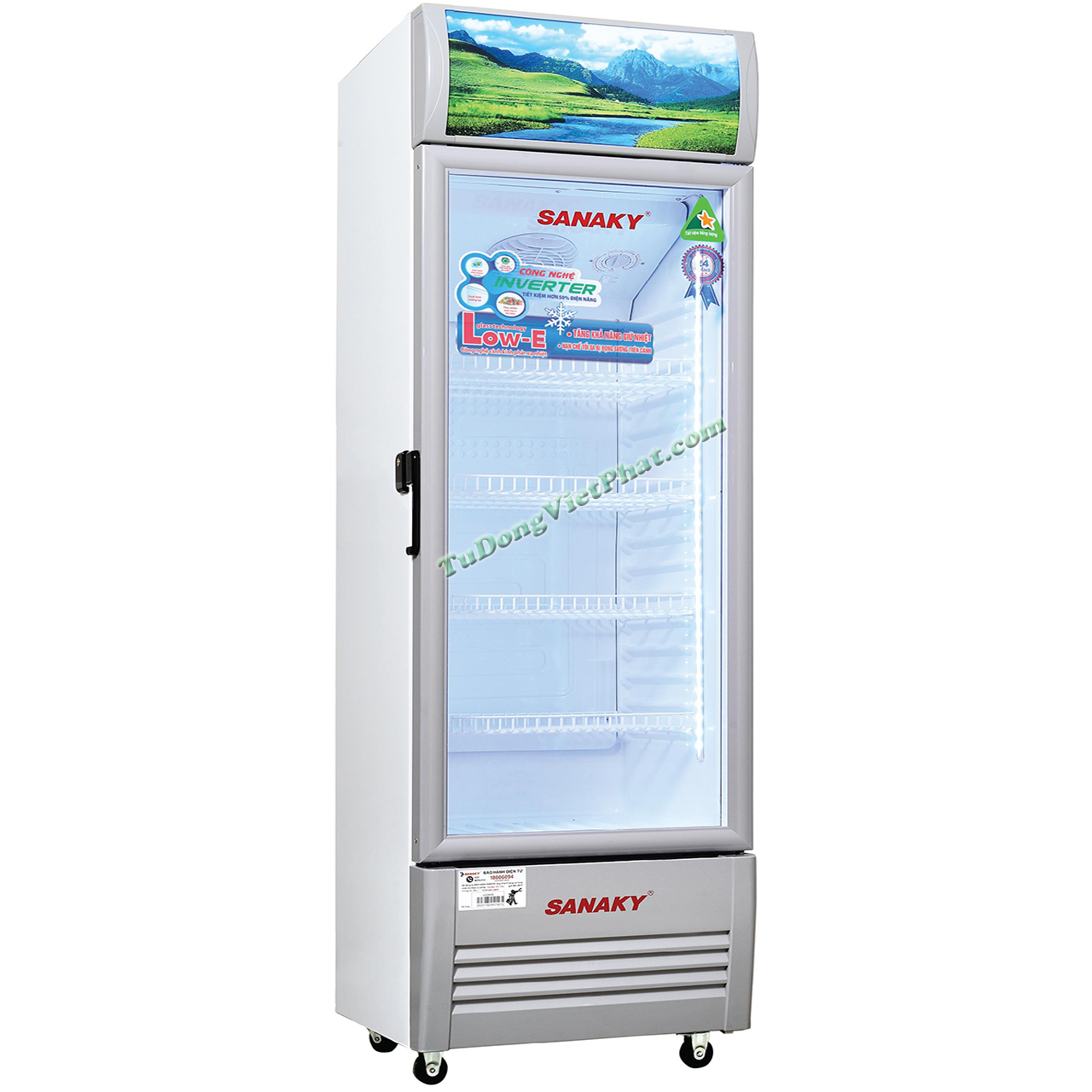 Tủ mát Sanaky Inverter VH-218K3L( 1 ngăn 1 cửa, 210 lít) - Bảo hành chính hãng  - Voucher 10% lên đến 800K
