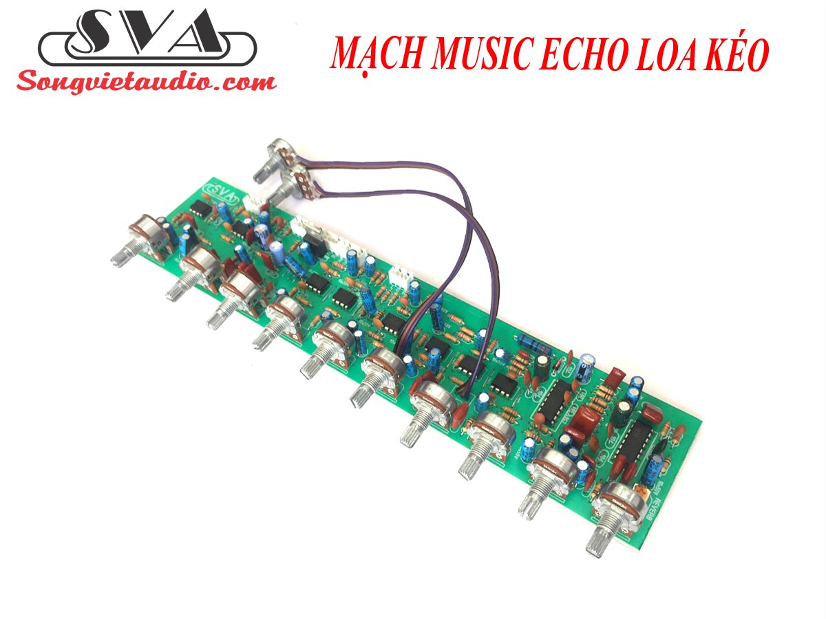 Mạch music master echo loa kéo 2 kênh - Kèm dây