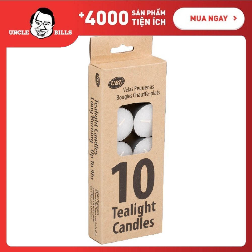 Bộ 10 Nến tròn nhỏ  Uncle Bills DH0004 23g (Trắng)