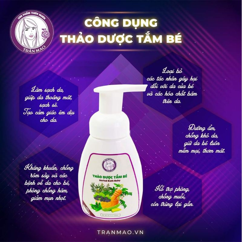 [HCM]Sữa tắm thảo dược cho bé ( Thảo dược tắm bé Trần Mao)