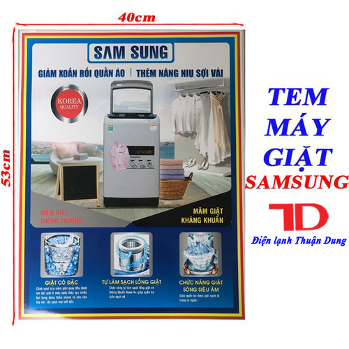 Tem dán máy giặt SAMSUNG, tem dán máy giặt, tem SAMSUNG