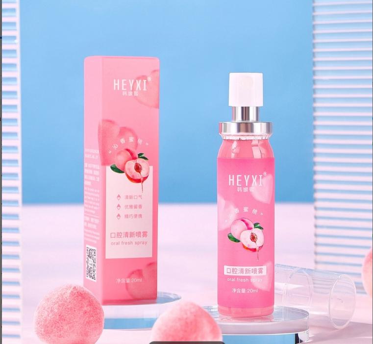 Xịt Thơm Miệng Heyxi 20ml Thơm Mát, Kháng Khuẩn Vị Đào/Bạc Hà