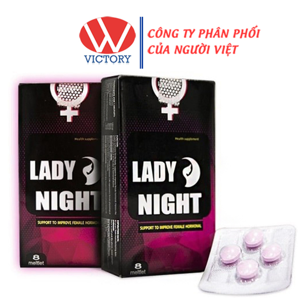 Lady Night - Hộp 8 viên ngậm tăng cường sinh lý nữ - Victorypharmacy nhập khẩu