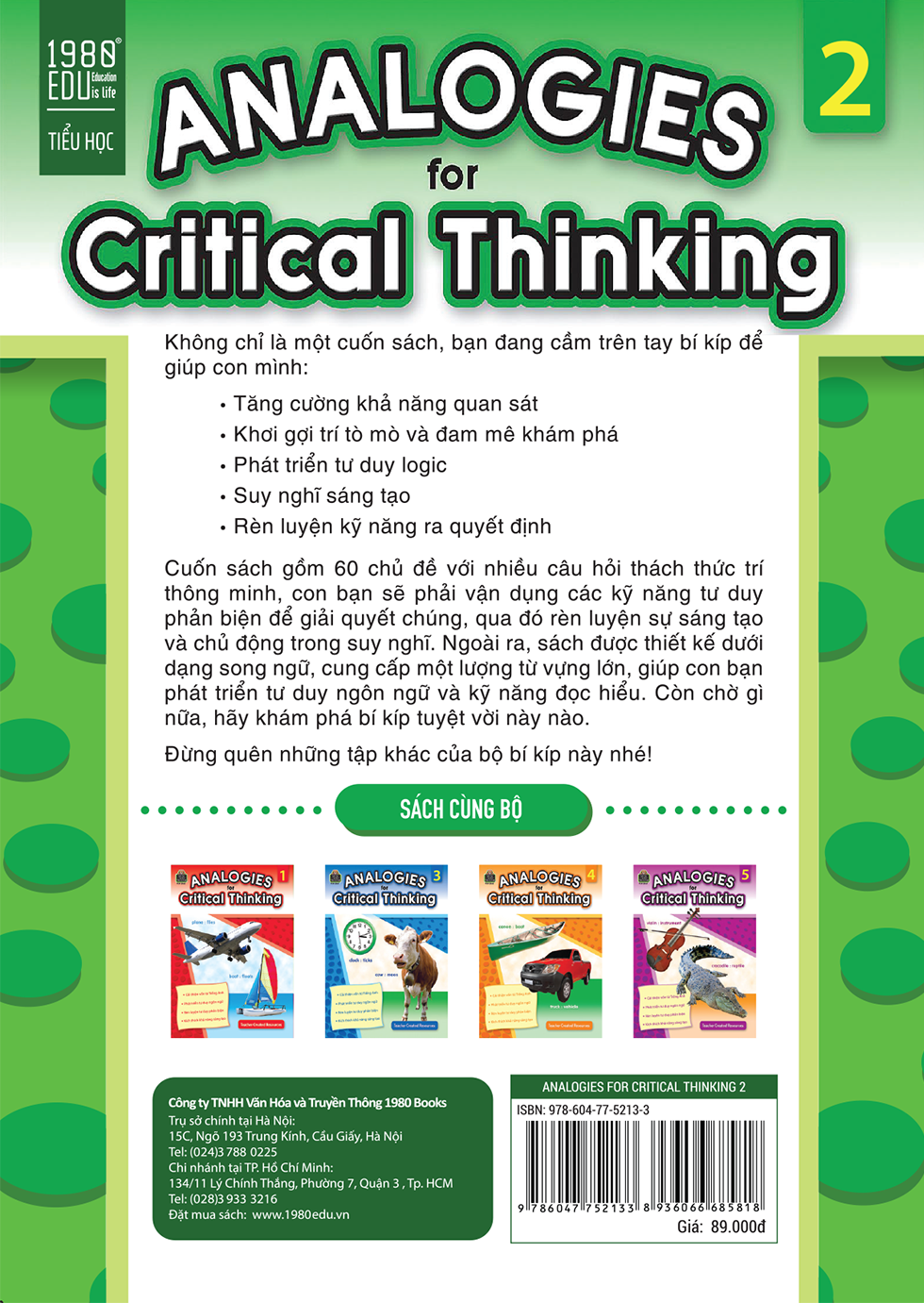Sách - Analogies For Critical Thinking (Tập 2)