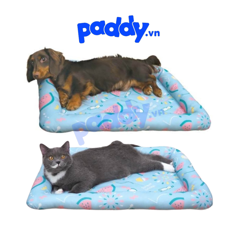 Nệm Mỏng Cho Chó Mèo Gối Chữ L Doggyman Vải Lạnh Hạ Nhiệt
