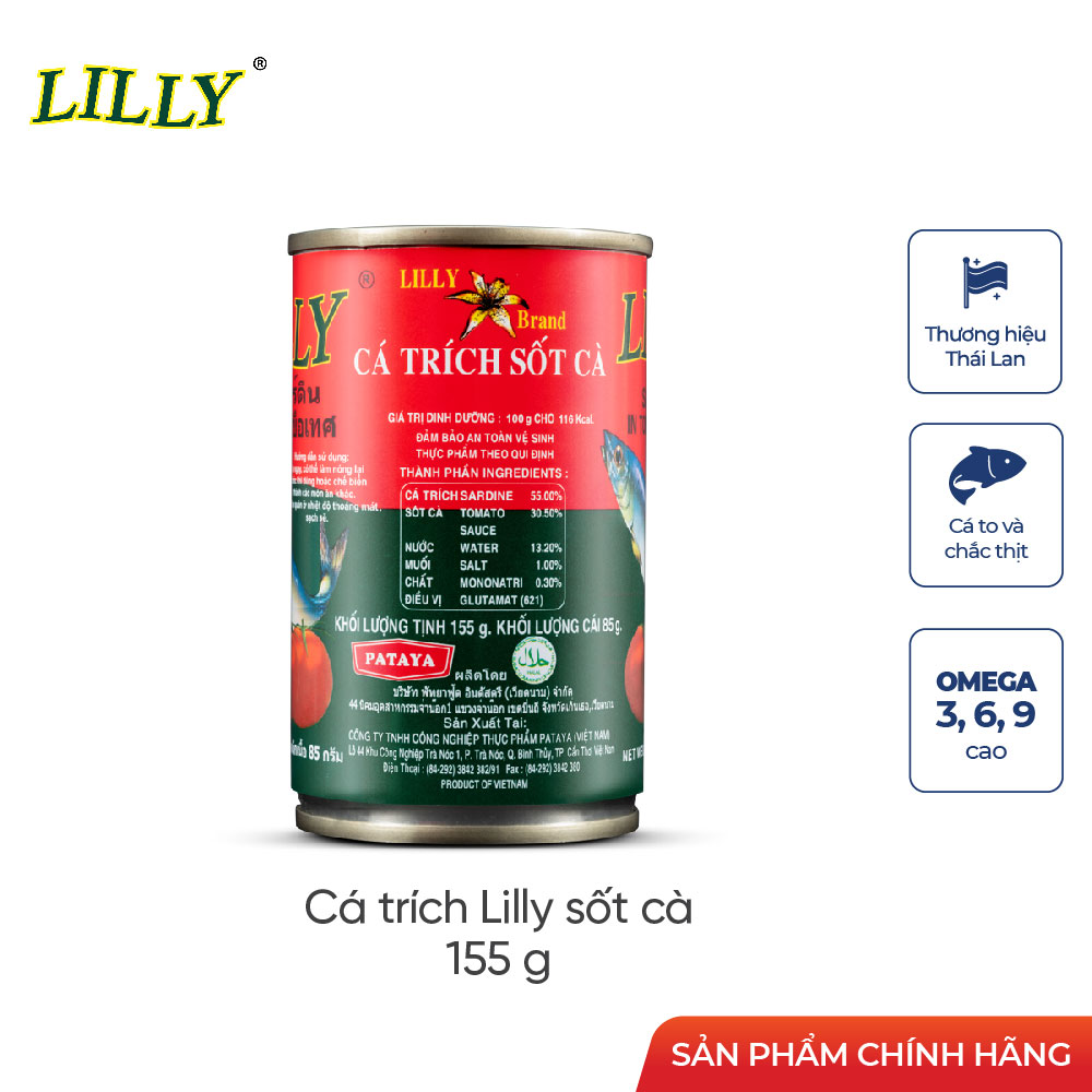 LS - Lốc 5 Lon Cá Trích sốt cà Lilly