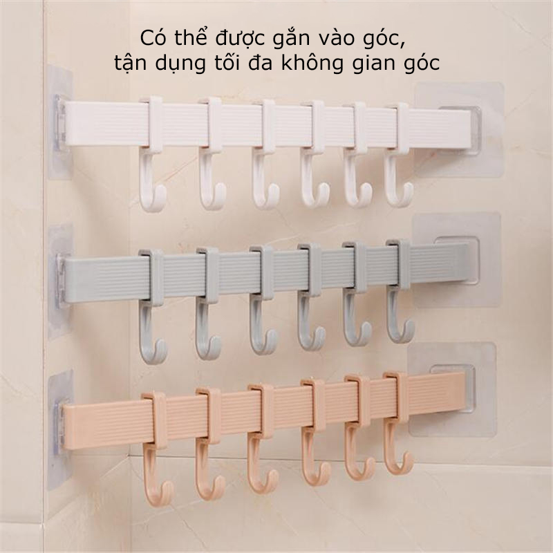 [HCM] Thanh treo đồ 6 móc dán tường siêu chắc -Cozy520