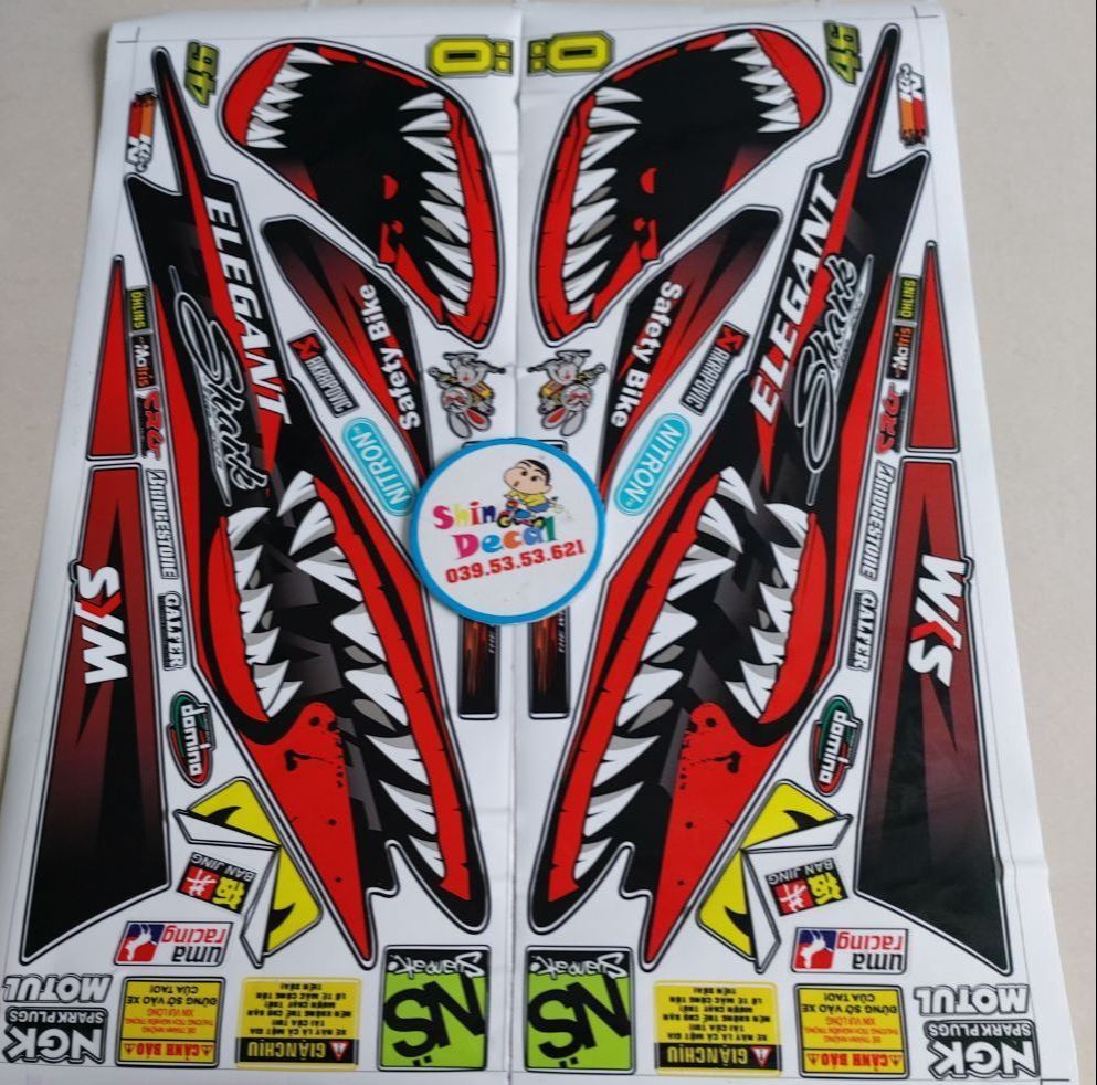 Tem elegant 2018 cá mập đỏ đen