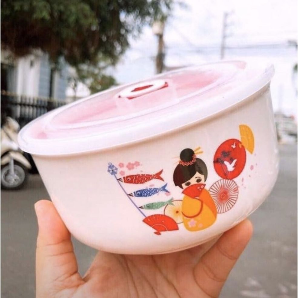 [HCM]Bộ thố sứ 2 cái nắp hút chân không